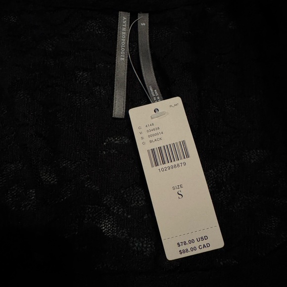 Anthropologie Black Lace Blouse - Picture 2 of 3